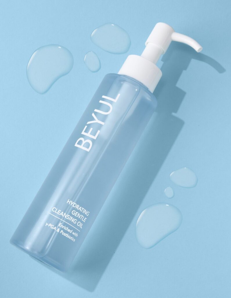 BEYUL Hydrating Gentle Cleansing Oil packaging from BE International Products, original gentle makeup remover and cleanser