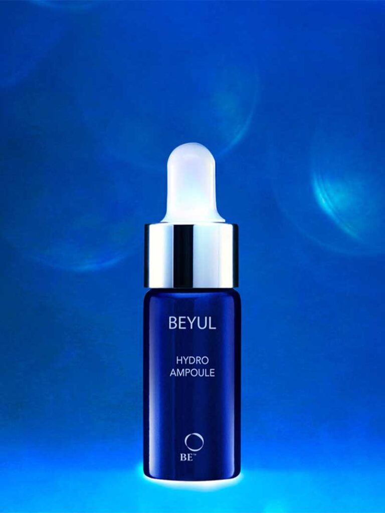 BEYUL Hydro Ampoule packaging from BE International Products, original hydrating skincare solution