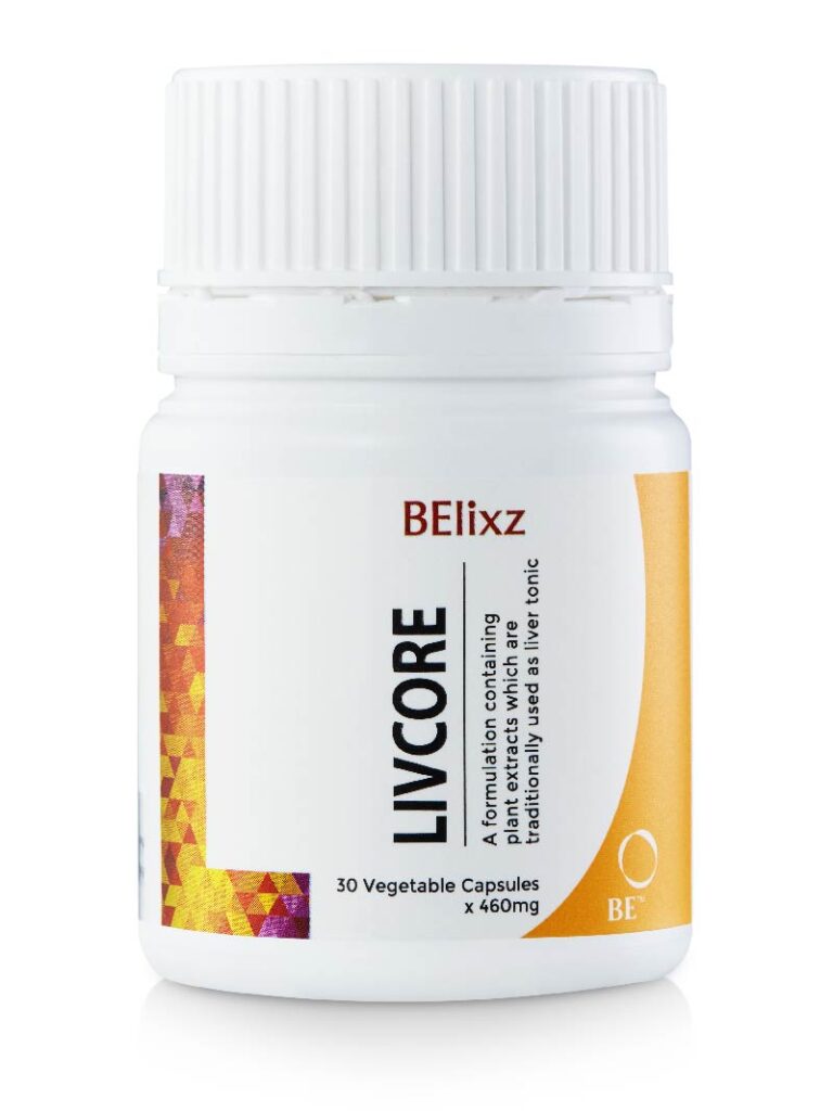 Pembungkusan Livcore daripada BE Products, produk kesihatan hati asli berkualiti tinggi